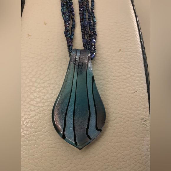 Dichroic Glass Beaded Necklace - Picture 1 of 5